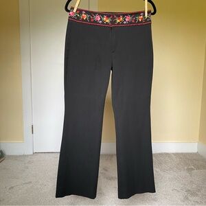Vertigo París black pants with embroidered waistband